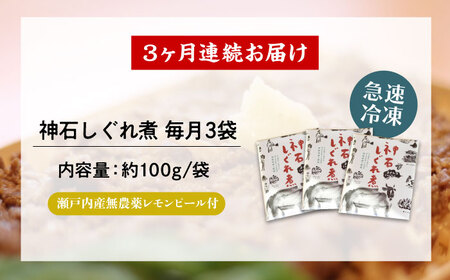 【全3回定期便】神石しぐれ煮 100g×3袋　牛 神石しぐれ煮  牛 ブランド牛 A4 加工品 牛しぐれ 広島県福山市/甚ごろう[BAEC036]