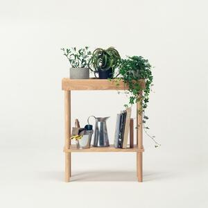 旭川家具　コサイン　プラント シェルフ 【 旭川家具 北海道 旭川市 木製  家具 北海道産材 タモ タモ材 ヤチダモ 観葉植物 花台 ディスプレイ棚 飾り棚 収納 モイス板 吸湿板付き 植物棚 作業
