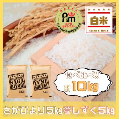 ふるさと納税 江北町 さがびより白米5kg、夢しずく白米5kg【計10kg】(五つ星お米マイスター厳選!)