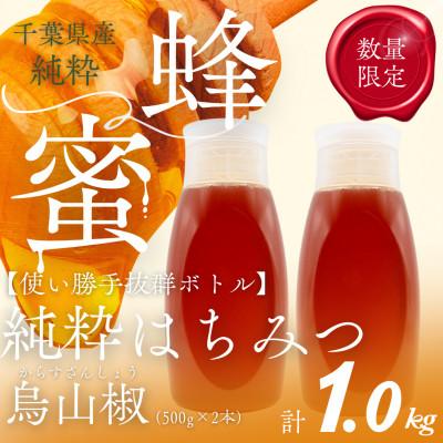 ふるさと納税 大網白里市 千葉県産純粋はちみつ【計1kg】からすざんしょう500g×2本