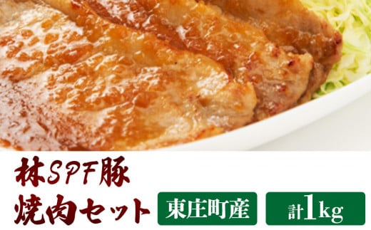 
林SPF豚 焼き肉セット（シート巻き） ロース500g・肩ロース500g　計1kg
