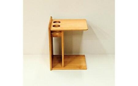 サイドテーブル ナイトテーブル 棚付き 収納 コの字 寝室 憩 アルダー 大川家具