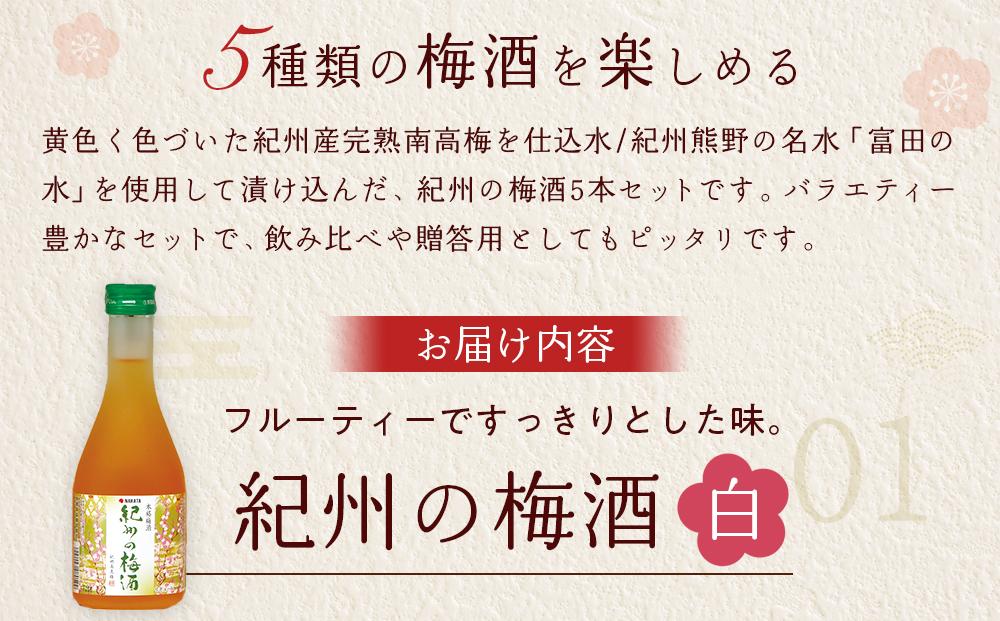 紀州の梅酒 飲み比べ5本セット（白・赤・蜂蜜・黒糖・樽）
