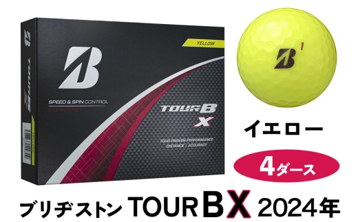 TOUR B X ゴルフボール イエロー 2024年モデル 4ダース ブリヂストン 日本正規品 ツアーB｜ゴルフ ゴルフ用品 BRIDGESTONE ブリジストン ボール [2050]