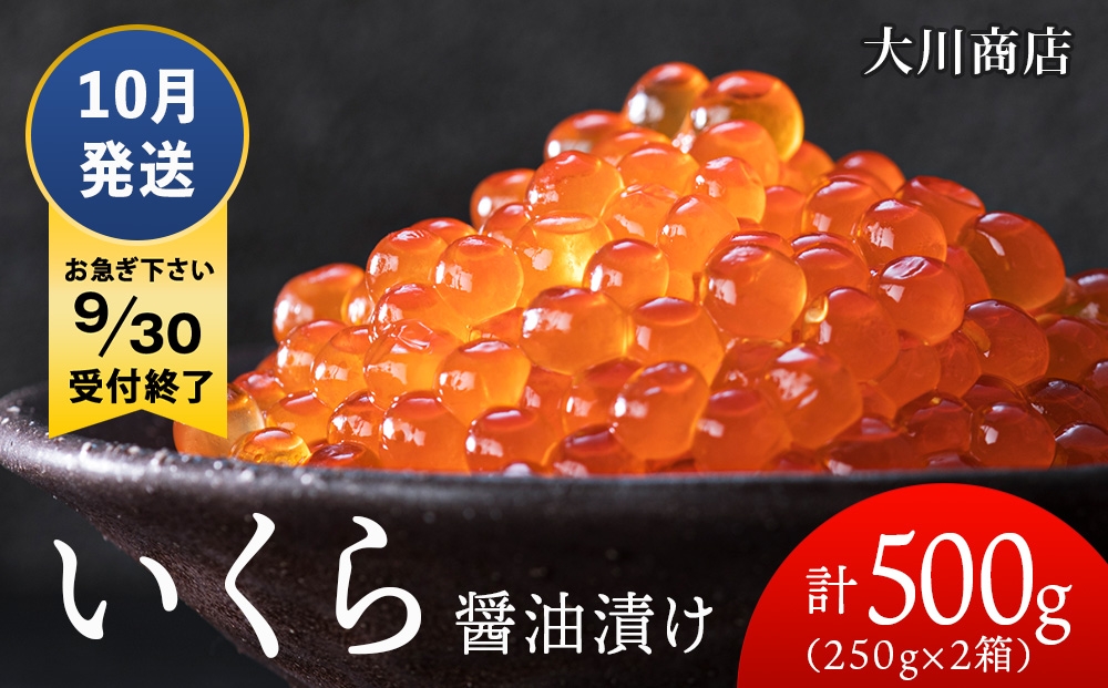 
                  ≪10月発送≫いくら醤油漬け250g2箱＜大川商店＞
                