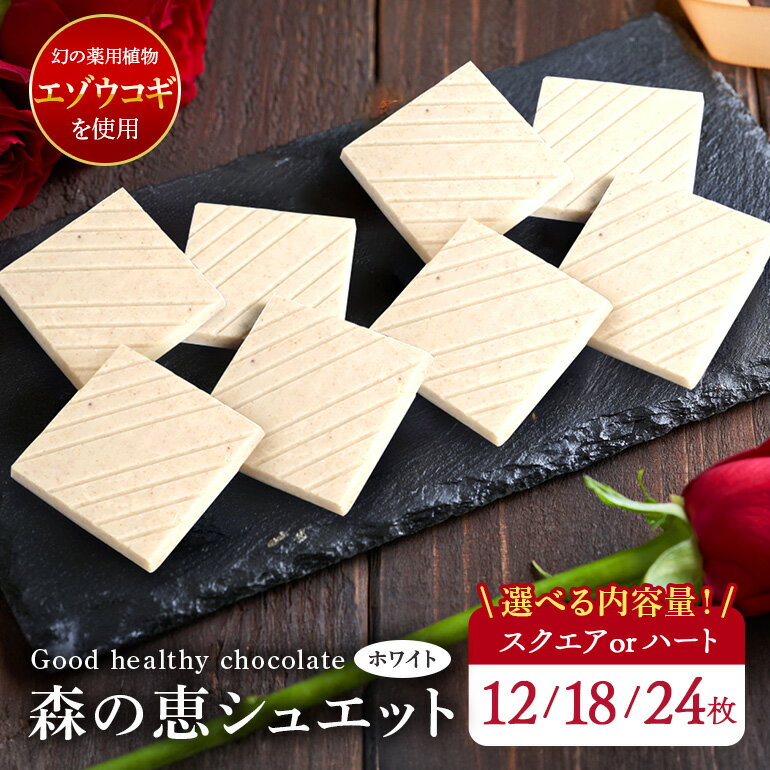 【ふるさと納税】チョコレート ホワイト チョコ 12枚 18枚 24枚入り 森の恵 グッドヘルシー スクエア エゾウコギ 健康 スイーツ お菓子 バレンタイン ギフト 笠間市 茨城県