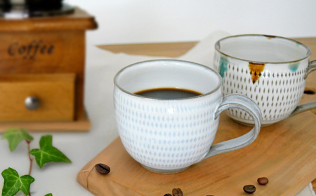 【小石原焼 まるた窯】飛鉋 マグカップ（白釉） C20