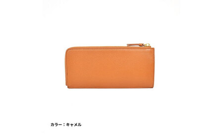 財布 L字ファスナー 本革 キャメル ベージュ 財布