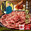 【ふるさと納税】 牛肉 カルビ 【 上州牛 】( 選べる : 600g / 1.2kg ) 国産 和牛 和牛肉 ブランド牛 精肉 肉 お肉 焼肉 バーベキュー BBQ キャンプ アウトドア 食品 冷凍便 グルメ お取り寄せ グルメ 送料無料 群馬 県 千代田町