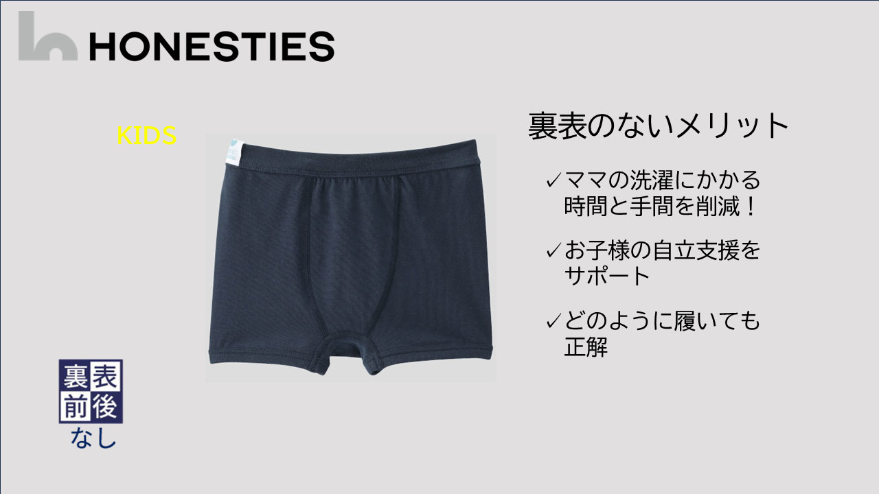 
            [KIDS]∞裏表前後なし ボクサーパンツ 130(紺) 2枚 キッズ
          