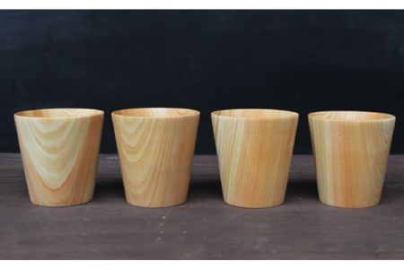 天然ひのきカップ 4個セット【mokuzai03】