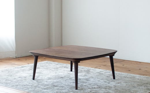 ウォルナット材のスクエアこたつ / こたつ単体 90cm フラットヒーター 節電 ウォルナット こたつ コタツ 家具