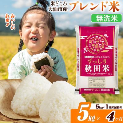 ふるさと納税 大仙市 米《4ヶ月》  ブレンド米【無洗米】5kg|22_ssn-040504m