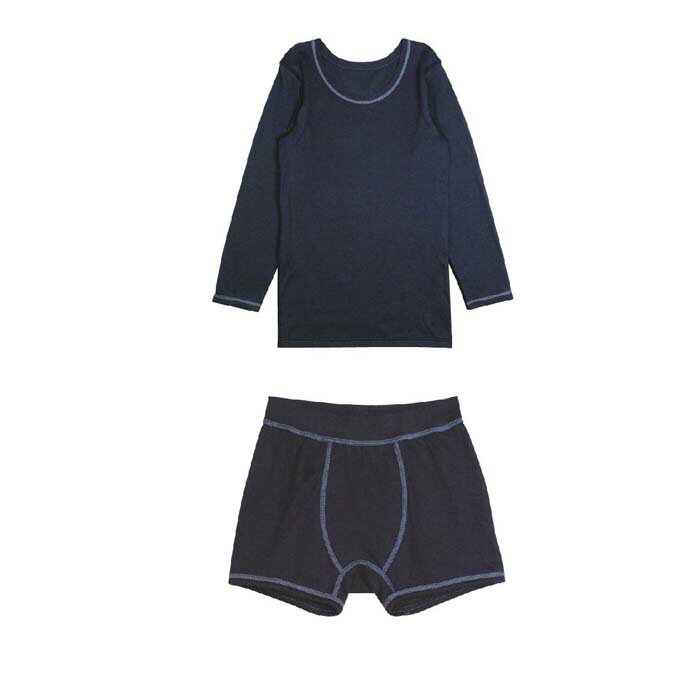 【ふるさと納税】 Fleepボーイズインナー　ブルーベリーセット（長袖）1セット ／ 綿100％ キッズ 肌着 下着 アンダーウェア 日本製 送料無料 埼玉県 No.539