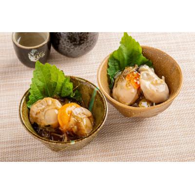 ふるさと納税 長万部町 帆立貝松前漬・牡蠣松前漬セット　200g×各2PC(計800g) |  | 01