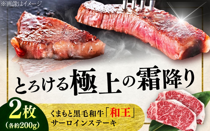 
            くまもと 黒毛和牛 和王 サーロイン ステーキ 約400g（約200g×2枚）【菊池地域農業協同組合】 [AYBR015]
          