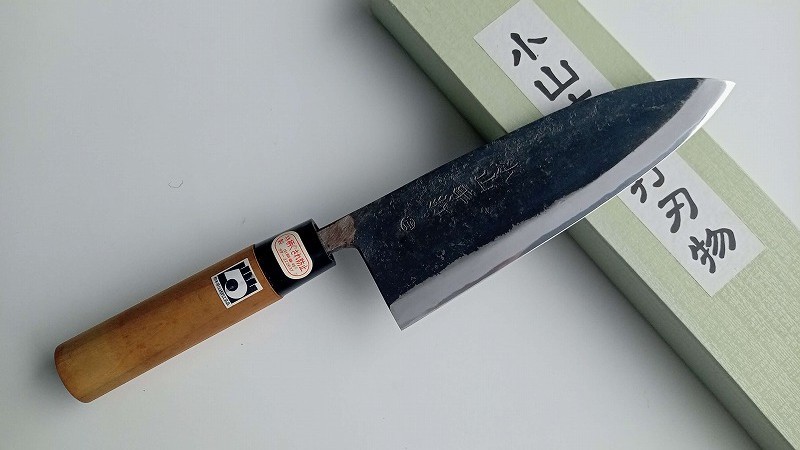 
                  小山本手打刃物　白紙鋼　出刃包丁　6寸5分　(両刃)【熊本県伝統的工芸品】_U28-0350
                