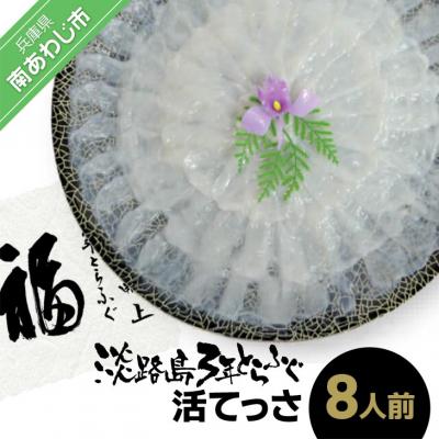 ふるさと納税 南あわじ市 【冷蔵】淡路島3年とらふぐ(活てっさ8人前)◆配送期間10月25日〜3月31日
