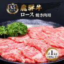 【ふるさと納税】ふるさと納税　飛騨牛 牛肉 焼肉 ロース 500g×2 計1kg A5 和牛　池田町　お届け：※12/13～1/10は出荷できませんのご注意ください。