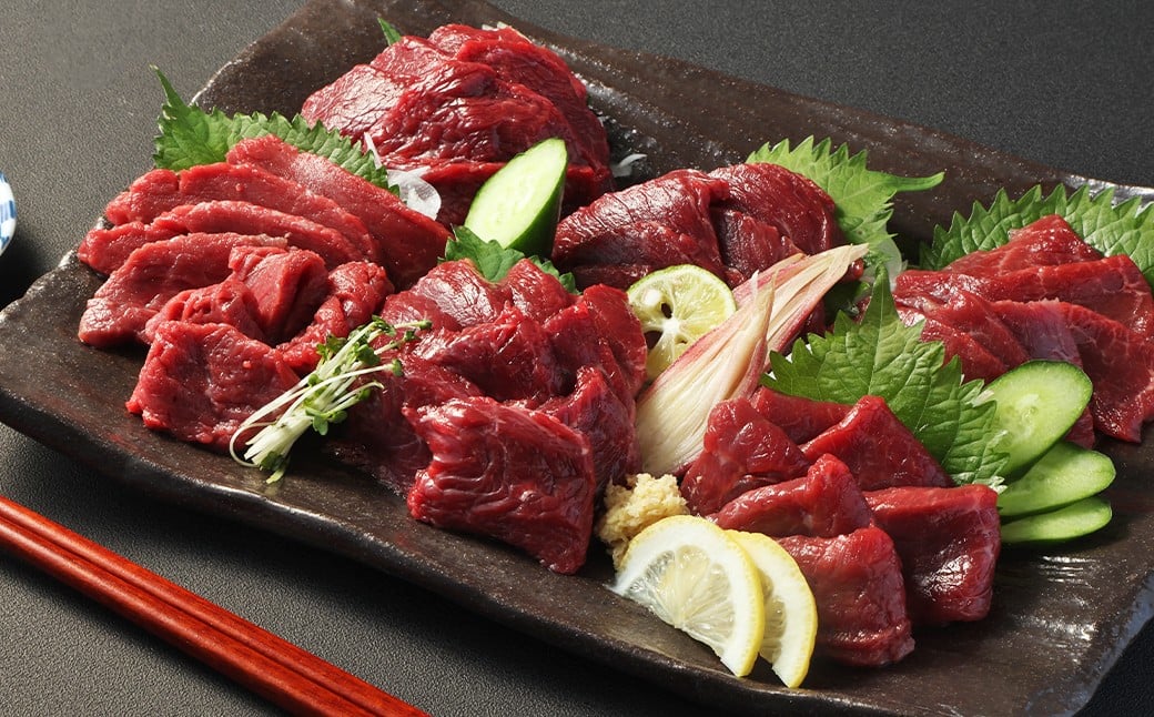 【 フジチク ふじ馬刺し】馬刺し 食べ比べ 盛り合わせ （3〜4人前） 上赤身 約200g ロース 約200g ヒレ 約200g