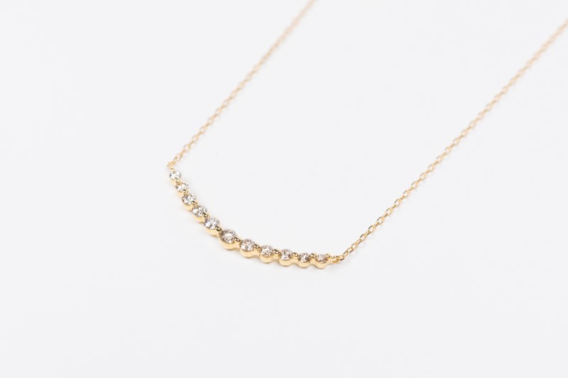 0.5ct K18YGアーチネックレス HY-14