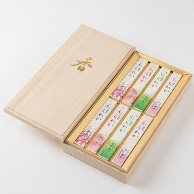 ふるさと納税 神河町 神河町　希少な天然香料を使ったお線香　「うらわか」　桐箱　4種の香りセット |  | 01