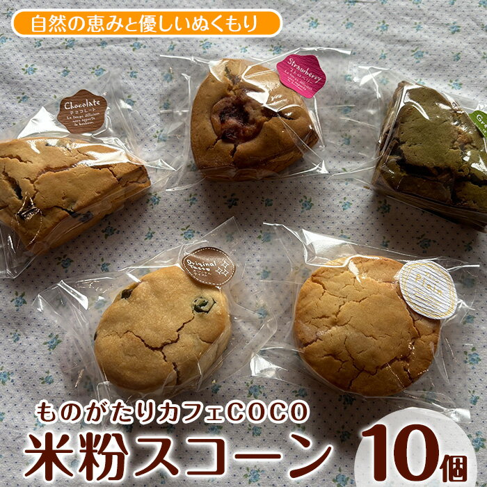 【ふるさと納税】【グルテンフリー】スコーン10個 米粉 スコーン セット 詰め合わせ 焼き菓子 お菓子 カフェ スイーツ プレーン 野菜 果物 フルーツ【ものがたりカフェCOCO】
