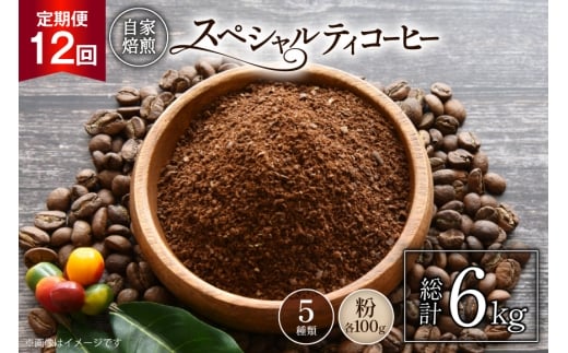 【年間定期便】 八ヶ岳珈琲 スペシャルティコーヒー 粉 100g 5種類 計500g 12ヶ月 [アフターゲームカフェ 山梨県 韮崎市 20745264] 珈琲 コーヒー コーヒー粉 珈琲豆 自家焙煎 焙煎 定期便 