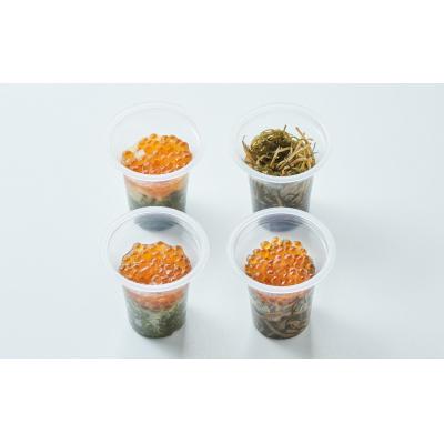 ふるさと納税 陸前高田市 【お手軽海鮮丼】4種セット | ほたて 松前漬 いくらめかぶ いくら松前 | 冷凍 おかず 一膳 |  | 02