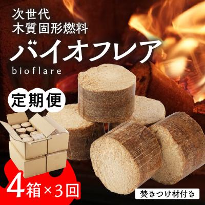 ふるさと納税 下呂市 【毎月定期便 全3回】バイオフレア14個+焚きつけ材 約10kg　4箱×3ヶ月【109-A】