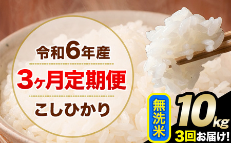 【3ヶ月定期便】令和6年産 定期便 こしひかり 無洗米 定期便 10kg 精米 熊本県産(南阿蘇村産含む)  南阿蘇村《申込み翌月から発送》｜人気米 熊本県産米  生活応援米