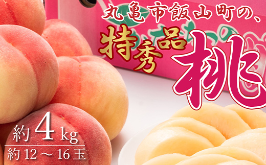 
                  特秀品！丸亀市飯山の「桃」約4kg  果物 フルーツ デザート たっぷり 果汁 甘い おいしい 老舗 見極め  FAH-0130
                