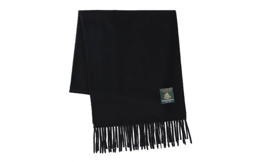 カシミヤ100% ウェーブマフラー ブラック｜高級素材 軽量 なめらかな肌触り 寒さ対策 確かな技術 日本製 い [4030]