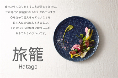 美濃焼 旅籠 網代17丸皿 藍【2枚SET 17.4×1.8cm】 小田陶器【1501690】