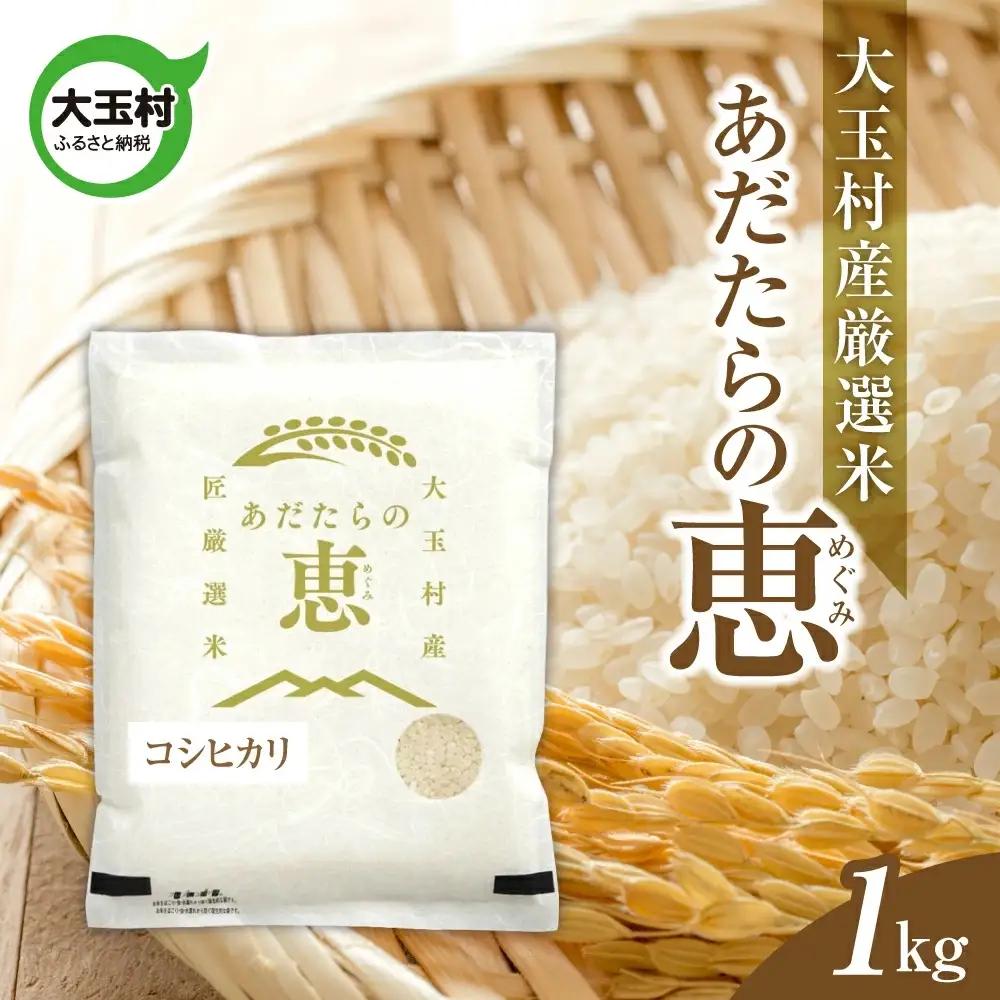 米 大玉村産厳選米「あだたらの恵」（品種：コシヒカリ） 1kg 《 令和7年産  》｜ 福島 大玉村 お米 米作り こしひかり 令和7年 精米 白米 こめ コメ ご飯 送料無料 大玉村農業振興公社 ｜ on-ak-1kg-r7
