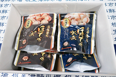 無添加ほたての旨煮6P、ほたての水煮5P A-14263