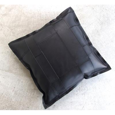 ふるさと納税 高槻市 【KAKURA】レザークッション tunagu35 ブラック