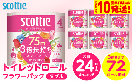 スコッティ トイレットペーパー ダブル 24ロール トイレットロール