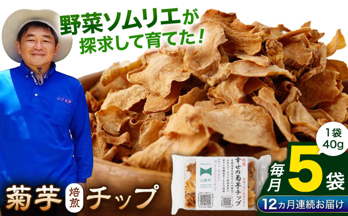 【全12回定期便】【数量限定】菊芋 焙煎 チップ 200g (40g×5パック)【グリーンファーム矢部】 [YDC013]