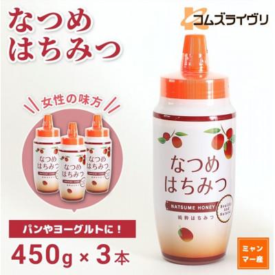 ふるさと納税 高石市 なつめはちみつ　450g×3本　ミャンマー産　蜂蜜100%　ヨーグルトや紅茶に