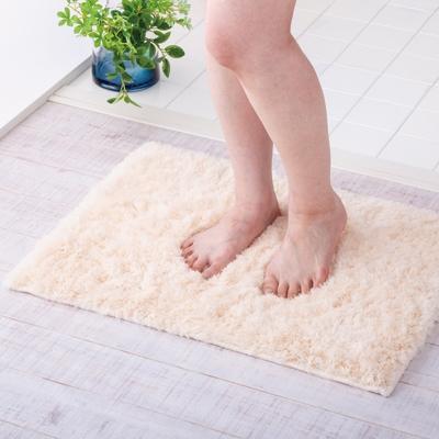 ふるさと納税 海南市 ふわふわコスモトロン吸水速乾バスマット30mmアイボリー(縦45cmX横60cm)