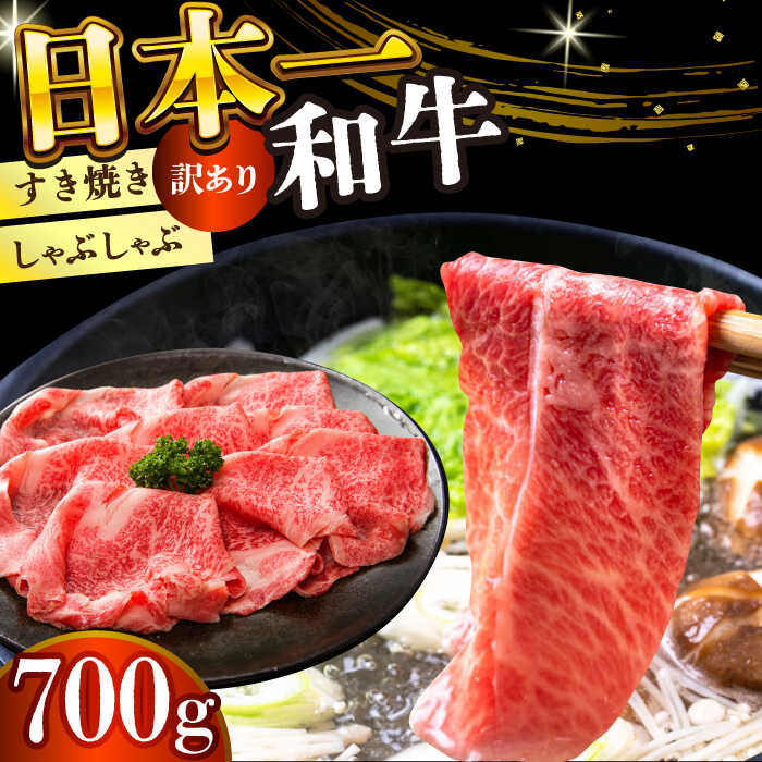 【ふるさと納税】【訳あり】【A4〜A5】長崎和牛しゃぶしゃぶすき焼き用（肩ロース肉・肩バラ肉・モモ肉）700g【株式会社 MEAT PLUS】[DBS012] 訳あり 訳アリ 牛肉 すき焼き しゃぶしゃぶ スライス 和牛 長崎和牛 贅沢
