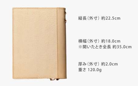 スピンつき・ノートカバー （A5サイズ） ヌメ革 豚革 革 レザー 手帳カバー ブックカバー カバー スピン 栞 しおり 革製品