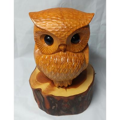 ふるさと納税 高山市 飛騨一位一刀彫　招福福来郎(大) d103 |  | 03