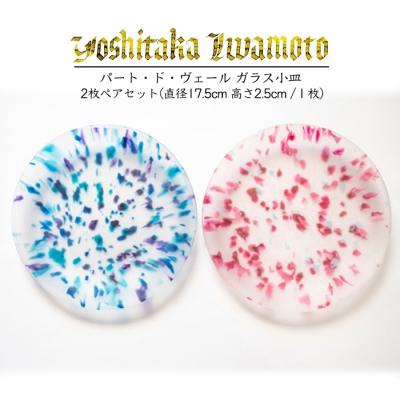 ふるさと納税 徳島市 パート・ド・ヴェール ガラス小皿　2枚ペアセット【ET005】
