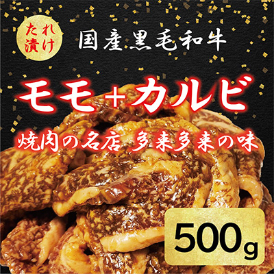 国産黒毛和牛 焼肉セット モモ・カルビ 500g おまかせ【配送不可地域：離島】