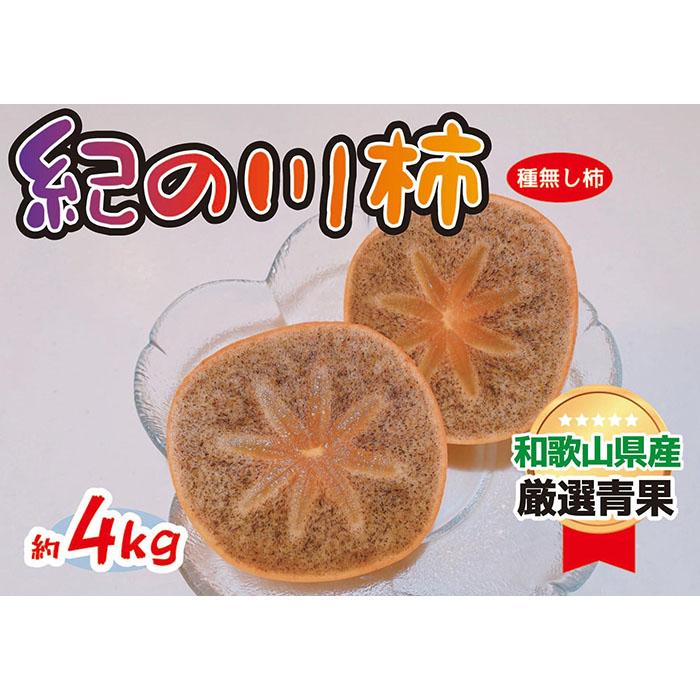 【ふるさと納税】黒くて甘い 紀の川柿 4kg ★和歌山県オリジナル★［KF04］ | 柿 かき フルーツ 果物 くだもの 食品 人気 おすすめ 送料無料