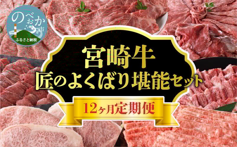 
            【定期便12回】宮崎牛 匠のよくばり堪能コース N0140-YI031
          