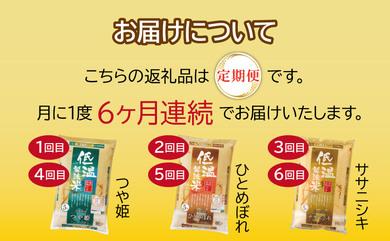 米 30kg 定期便 令和6年産 宮城県産 つや姫 ひとめぼれ ササニシキ 5kg×6回 アイリスオーヤマ 6か月連続 精米 ご飯 コメ ごはん 一等米 美味しい ブランド米 おいしい 2024年度産