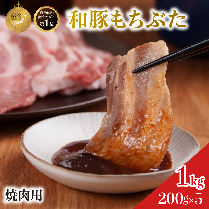 焼肉用 豚バラ 和豚 もちぶた 200g×5 豚肉 ポーク 肉 豚 国産 宮城県産 小分け バラ肉 豚バラ肉 ストック 精肉